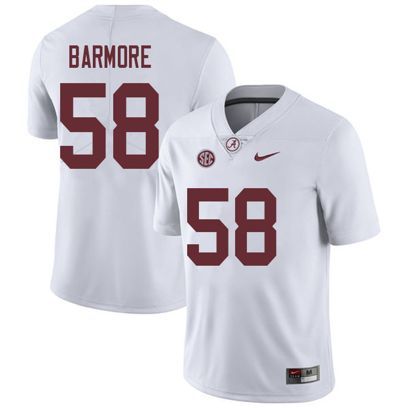 Men #58 Christian Barmore Alabama Crimson Tide College Football Jerseys Sale-White